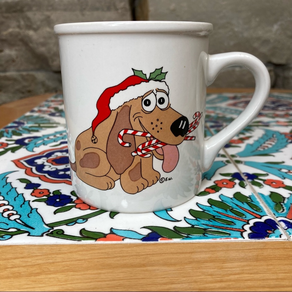 Vintage Christmas Dog Mug